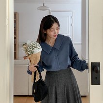 [공구우먼] 리어드 기모 카라 블라우스 68458 빅사이즈 여성의류