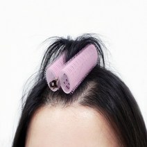 셀프 뿌리볼륨 집게 구르뽕 롤 앞머리 모류교정 구루뿌 뽕 구루퍼, 대형, 핑크