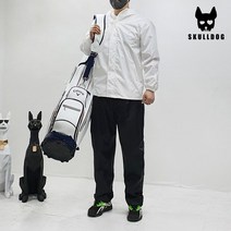 남성골프우의 세트 상의 하의 비옷 우비 방수방풍 골프레인슈트, 화이트상의 블랙하의 2XL