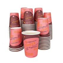 UCS 일회용 종이 커피 컵 355ml(12온스) 200팩 두꺼운 코팅 핫 종이컵 BPA 프리 가정 사무실 카페 상점 말린 테두리 및 테이퍼드 사이드용 쌓을 수 있는