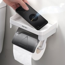 무식이네 모던 접착식 욕실 휴지걸이, 화이트, 1개