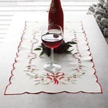 유럽 분위기 연출 펀칭 자수 테이블 러너 매트 테이블보 협탁보