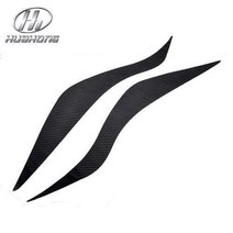 Vtera-포드 호환 포커스 3 탄소 섬유 헤드 라이트 브로우 스티커 양면 접착제 외부 스타일링 액세서리 장식 제품, 01 Black