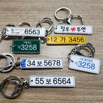 블레싱토퍼 자동차 번호판 키링 열쇠고리 스마트 키홀더, 02.신형양면번호판