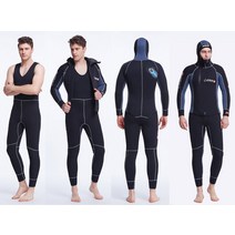 5mm 잠수복 네오플랜 다이빙슈트 해녀복 서핑 5mm Mens 2 피스 민소매 잠수복, XXL