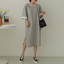 시크루즈 랑칸 배색 라벨 데일리 원피스_BDOE972