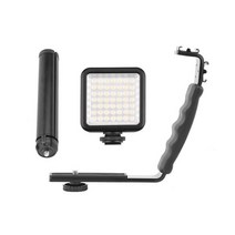 스퀘어 D 필 라이트 접이식 삼각대 l자형 핸드 헬드 핸들 브래킷 세트 DJI OSMO 모바일 2 3 짐벌 안정기, 01 블랙 컬러