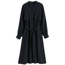 안기러기 2022 가을 찰랑찰랑 페이퍼맨 슬림핏 오피스 링클프리 보여 화이트 트렌치코트형원피스