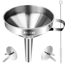 식용구리스 커피머신구리스 커피머신윤활제 Anaeat 스테인리스 스틸 주방 깔때기 다용도 프리미엄 금속 식, 03 1 Pack 5.7