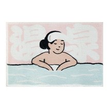 화장실발매트 욕실 바닥 매트 발 목욕 입구 문 카펫 도어 물 흡수성 미끄럼 방지 만화 캐릭터, 32. 100CM×150CM 대형 온천소녀 A