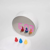에끌 예쁜탁상시계 신혼선물 알람시계 한국 간단한 거울 LED 디지털 전자 시계 다기능 알람 시계 메이크업 거울-12655, 05. 둥근 백색 쉘 분말 램프-