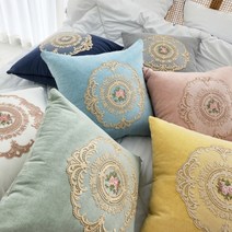 [러그홀릭] 마가렛 레이스 사각 쇼파 쿠션커버 (2sizes 7colors), 스카이