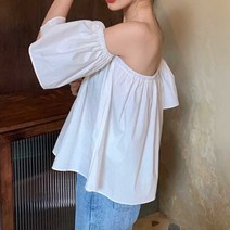 이지핏 여름 오프 숄더 패션 퍼프 소매 예쁜 여성 블라우스 오프숄더블라우스 여자여름코디 오프숄더패션 여자바캉스룩 화이트블라우스 퍼프소매블라우스 시원한여름패션 여자여행룩 해외여행지옷 놀러갈때코디 여자여름옷