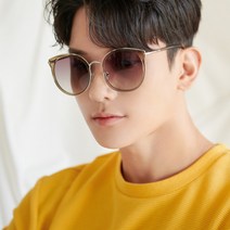 더브릴레 동그란 오버사이즈 뿔테 메탈 편광렌즈 선글라스