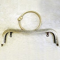 퀼트여왕 엔틱 브론즈 구슬 손잡이 사각 프레임 (22cm) 가방
