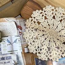 [콩지] 내추럴 뜨개 도일리, 아이보리