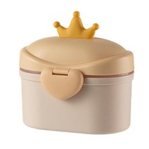 숟가락 분유 디스펜서 컨테이너 식품 보관 사탕 과일 상자 여행을위한 스낵 용기가있는, 옐로우 400ml, 플라스틱