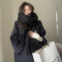 애그몰 겨울 따뜻한 무지 롱 머플러 목도리