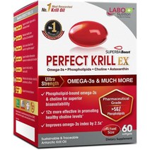 필수지방산 LABO Nutrition Perfect Krill EX The Purest Ultra Strength Antarctic Oil Highest Phospholipid, 1