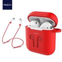 Rock 에어팟 전용 실리콘케이스+스트랩 Airpods, 본상품선택, rock에어팟케이스_블랙(스티커증정)