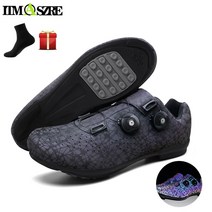 바이크신발 비잠금 사이클링 스니커즈 Mtb 플랫 페달 자전거 신발 산악 Rb 속도 클리트 레이싱 스포츠, 05 6.5, 11 Non Cleats black