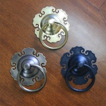 빈티지 구리 캐비닛 링 손잡이 당김 골드 주방 서랍 찬장 문 손잡이3 색 주전자 핸들, 11cm Gold