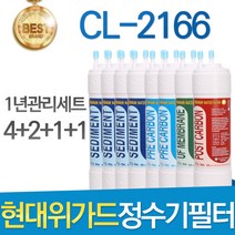 현대위가드 CL-2166 고품질 정수기 필터 호환 전체세트, 선택2 - 1년관리세트(4+2+1+1=8개)