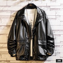 가바바 남성 빅사이즈 레더자켓 오버핏 스타리어 밴딩 PU 가죽자켓 G57839