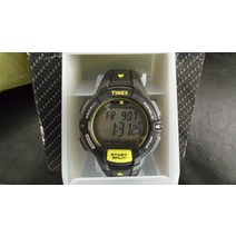 견고한 TIMEX IRONMAN 트라이애슬론 T5K809 W-209 블랙 그레이 옐로우 30 랩 - NWOT