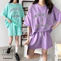 라나드 루즈핏 반팔 티셔츠 밴딩 반바지 트레이닝세트
