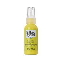 Plaid 갤러리 스테인 글라스 펜 2oz 색상선택 글라스 데코 스테인글라스 물감, 30 Sunny Yellow