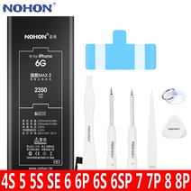 NOHON 자가교체수리 배터리 아이폰6 아이폰6S 아이폰7 아이폰8 아이폰SE 2020 아이폰8플러스 7플러스 아이폰6S플러스 6플러스 아이폰5S 5C 5 4S 노혼 고용량 배터리, For iPhone 6Plus 2915mAh
