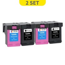 3D프린터 kmcyinks 2pack 122xl 잉크 카트리지 교체 hp 122 hp deskjet 1000 1050 2000 2050s 3000 3050a 3052a, 협력사, 2세트
