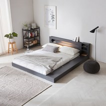 파로마 에밋 LED 저상형 침대 수납형 슈퍼싱글 독립매트, 그레이