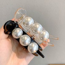 진주집게핀 2개세트 초간단 똥머리 밴드 당고 헤어핀 가발 집게 올림머리 비녀 바나나 망 똑딱 웨딩 뒤꽂이 단발 셀프