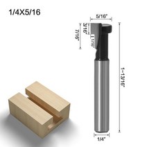 8mm 14 생크 6mm t-슬롯 나무 커터 cnc 라우터 비트 세트 육각 볼트 키 구멍 비트 t 목공 도구용 밀링 커터, 6.35x7.92mm