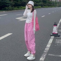 여름하객 빅사이즈여름 베트남 휴양지 커플비치웨어 휴양지 원피스 썸머룩 신혼여행 휴양지룩 하와이 비치웨어, XL, 화이트상의+핑크하의