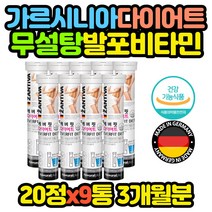 물에 타먹는 비타민C 무설탕 HCA 발포비타민 x9통 할머니 할아버지 청소년 임산부 성인 고등학생 초등학생