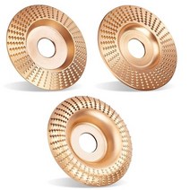 스텝드릴비트 목공 비트연마기 나무 조각 디스크 세트 나무 연삭 연마 휠 연마 나무 조각, 3pcs 골드
