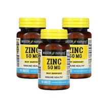 메이슨내추럴 징크 아연 50mg 100정 3팩 Mason Natural 글루콘산 무나트륨