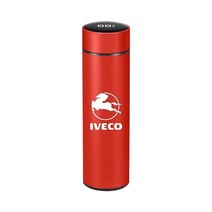 iveco 호환 트럭 악세서리 소품 스테인레스 스틸 진공 스마트 보온병 배너 온도 컵, 빨간색