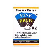 (메카몰) 파인브루 커피 여과지2 (2-4인용) 40매 / 천연펄프 커피필터, 2개, 2개