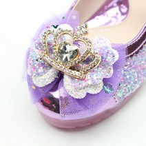 롯데슈즈 여아구두 리틀쥬 2023 봄신상 왕관 콤비 라이팅 구두