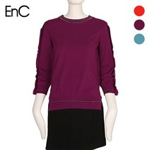 (EnC) 소매프릴 7부 니트(ENKT83801B)