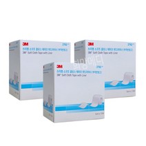 3M 소프트 크로스 테이프 위드라이너 부직반창고 2762 픽싱롤 5cmx10m X 3개, 3M 소프트 크로스 테이프 위드라이너 3개