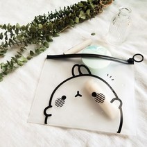 PVC 파우치 L 목욕 용품 보관 생활 방수 반투명 고리G/OPD:GAON0107G +Y7