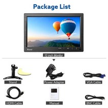 Eyoyo 10 인치 IPS HDMI 1024x768 CCTV 보안 모니터 소형 TV 컴퓨터 디스플레이 PC LCD 화면 43 BNC VGA AV, EM10P_미국 플러그