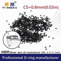 오링 니트릴 고무 10 개/몫 블랙 NBR CS 0.8mm 두께 OD2.6/3/3.6/4.1/4.3/4. 1mm O 링 가스켓 방수 Oring, 4.1x2.5x0.8mm, 60 pieces