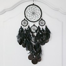 아리공방 소원 자개 드림캐쳐 자개장식 벽장식 문장식 악몽퇴치 홈데코, 블랙