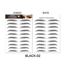 O.TW O.O 눈썹 스티커 4D 헤어 메이크업 방수 지속적인 영양 문신, 한개옵션1, 11 BLACK 02